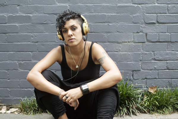 image of a woman wearing headphones
