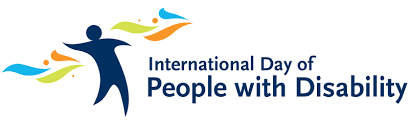 Header image depicting the symbol for International Day of People with Disability, a dark blue figure standing with arms outstretched in the wind